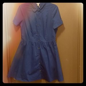 Blue button down dress